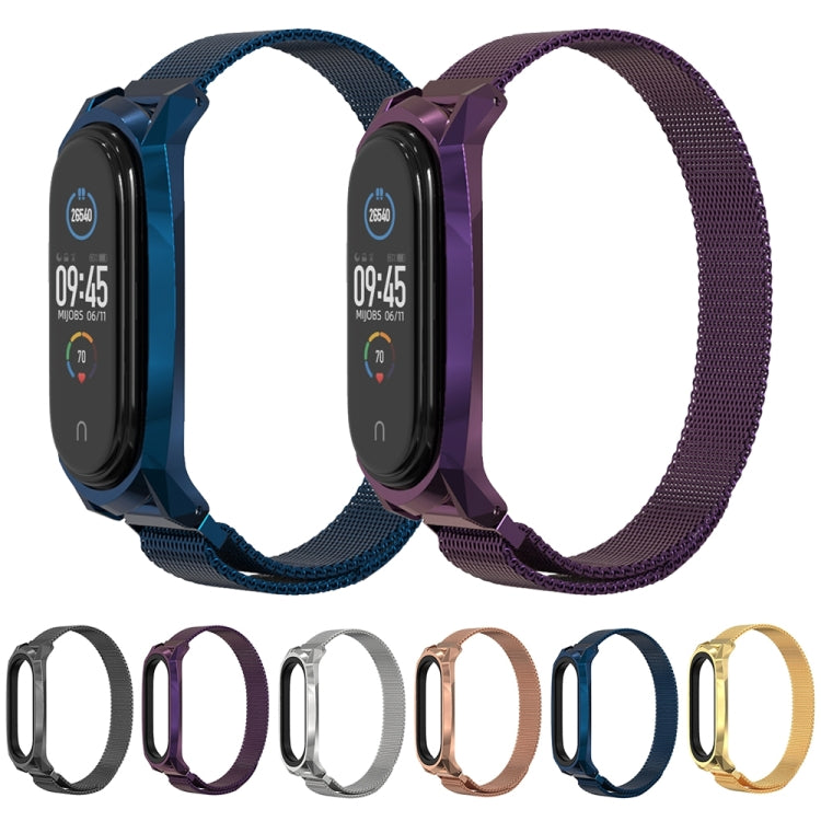 For Xiaomi Mi Band 6 / 5 / 4 / 3 Mijobs Milan Magnetic GT Stainless Steel Watch Band(Gold) - Watch Bands by MIJOBS | Online Shopping South Africa | PMC TechLife | Buy Now Pay Later Mobicred
