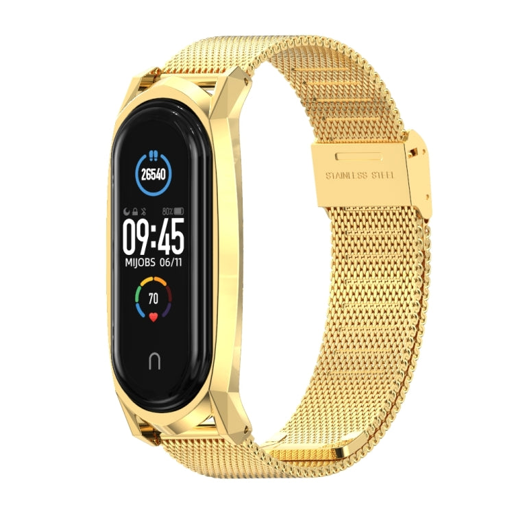 For Xiaomi Mi Band 6 / 5 / 4 / 3 Mijobs Milan Buckle GT Metal Stainless Steel Watch Band(Gold) - Watch Bands by MIJOBS | Online Shopping South Africa | PMC TechLife | Buy Now Pay Later Mobicred