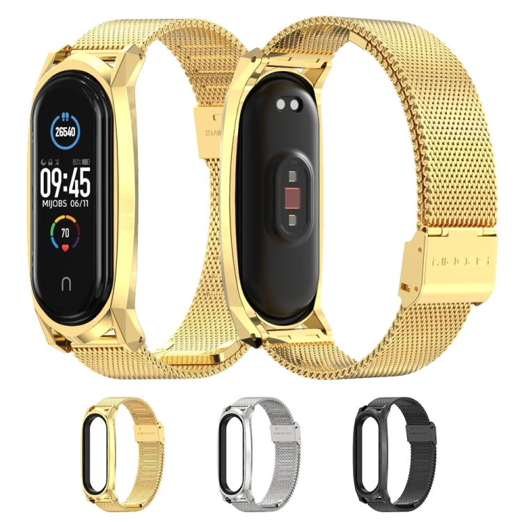 For Xiaomi Mi Band 6 / 5 / 4 / 3 Mijobs Milan Buckle GT Metal Stainless Steel Watch Band(Gold) - Watch Bands by MIJOBS | Online Shopping South Africa | PMC TechLife | Buy Now Pay Later Mobicred