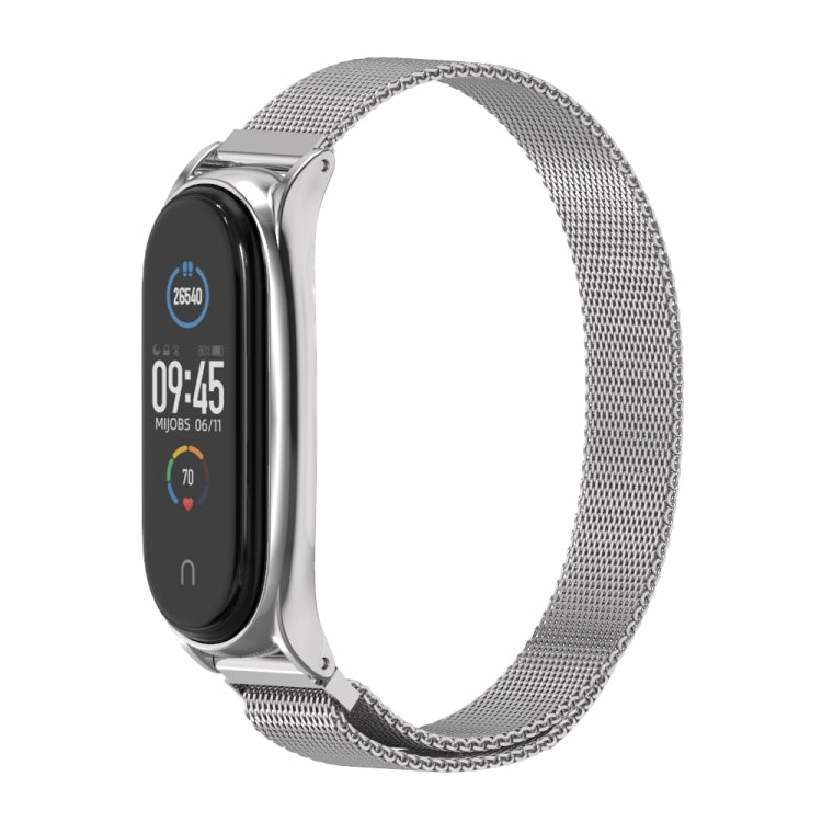 For Xiaomi Mi Band 6 / 5 / 4 / 3 Mijobs Milan Magnetic Plus Stainless Steel Watch Band(Silver) - free shipping - PMC TechLife - Order now!