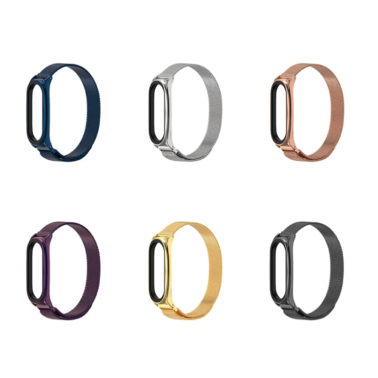For Xiaomi Mi Band 6 / 5 / 4 / 3 Mijobs Milan Magnetic Plus Stainless Steel Watch Band(Purple) - Watch Bands by MIJOBS | Online Shopping South Africa | PMC TechLife | Buy Now Pay Later Mobicred