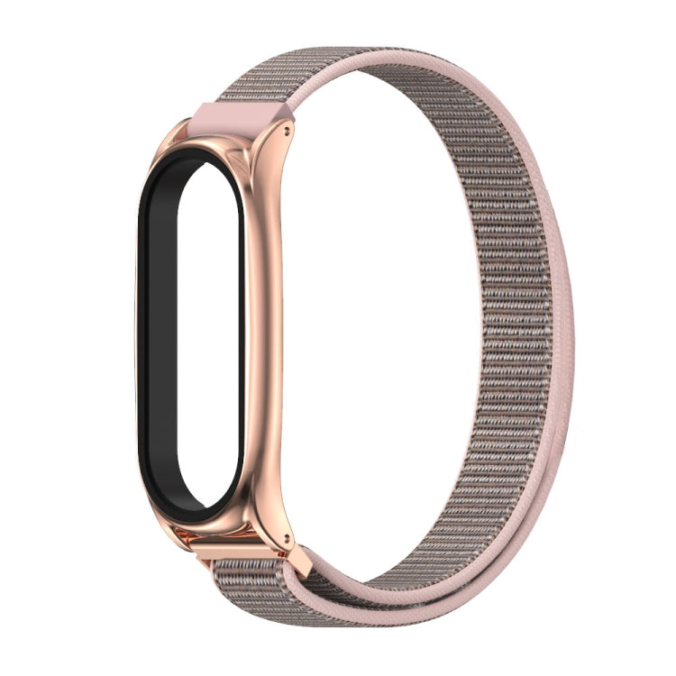 For Xiaomi Mi Band 6 / 5 / 4 / 3 Mijobs Nylon Loop Plus Watch Band Watch Band(Pink Sand Rose Gold) - Watch Bands by MIJOBS | Online Shopping South Africa | PMC TechLife | Buy Now Pay Later Mobicred