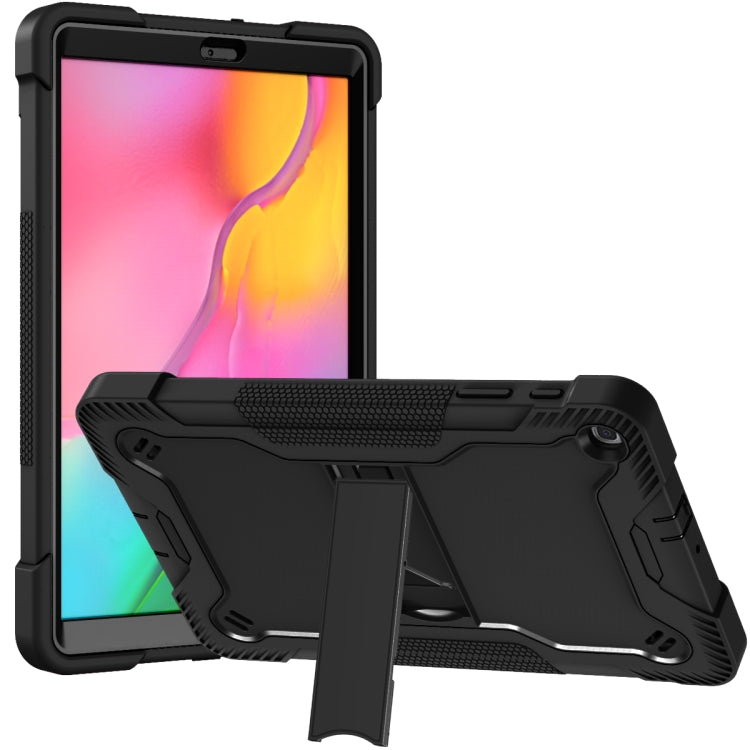 For Samsung Galaxy Tab A 10.1 (2019) Silicone + PC Shockproof Protective Case with Holder(Black) - Tab A 10.1 (2019) T510 / T515 by PMC TechLife | Online Shopping South Africa | PMC TechLife | Buy Now Pay Later Mobicred