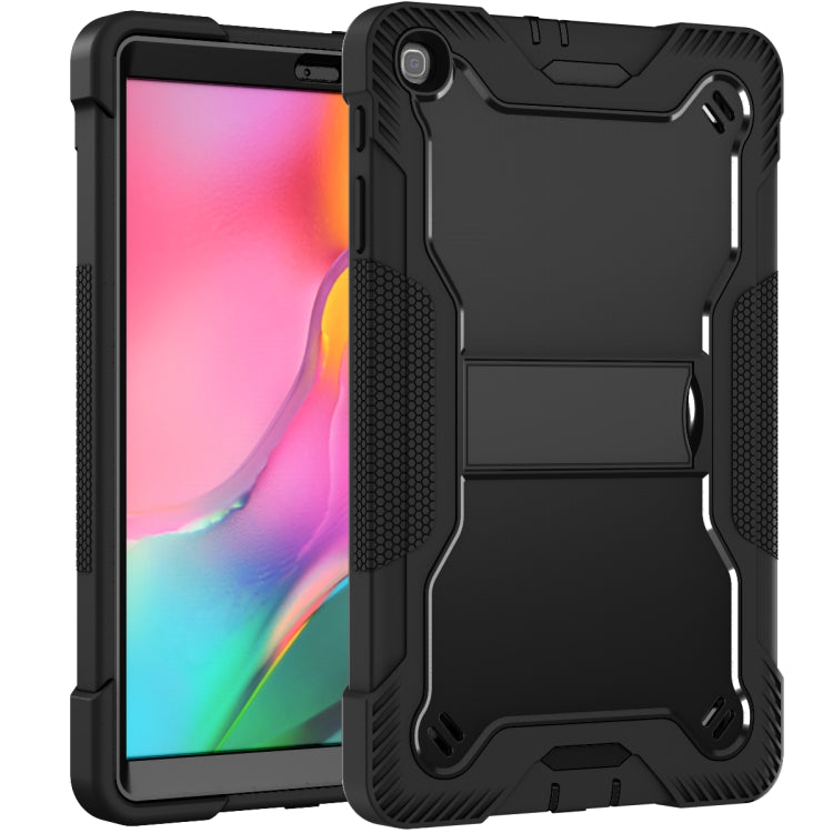 For Samsung Galaxy Tab A 10.1 (2019) Silicone + PC Shockproof Protective Case with Holder(Black) - Tab A 10.1 (2019) T510 / T515 by PMC TechLife | Online Shopping South Africa | PMC TechLife | Buy Now Pay Later Mobicred
