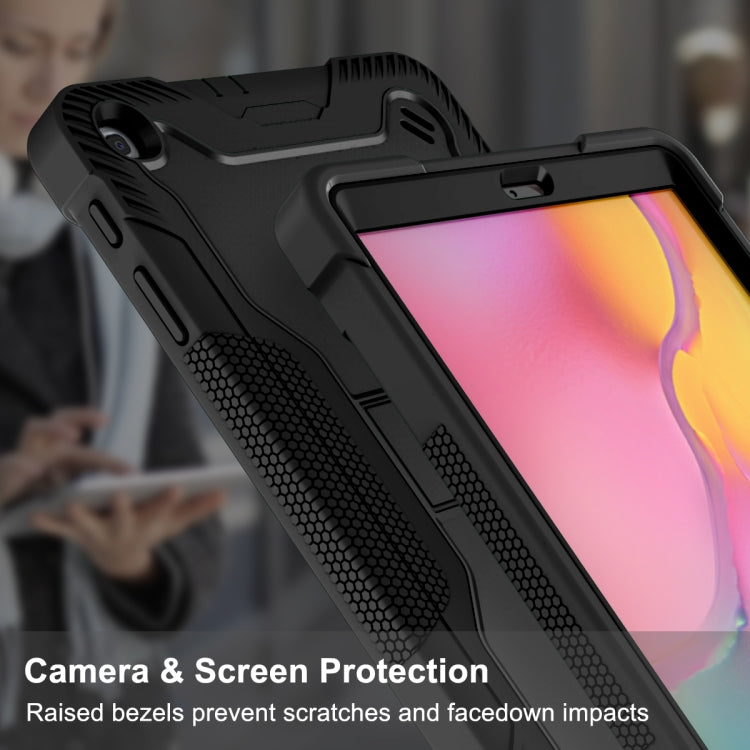 For Samsung Galaxy Tab A 10.1 (2019) Silicone + PC Shockproof Protective Case with Holder(Black) - Tab A 10.1 (2019) T510 / T515 by PMC TechLife | Online Shopping South Africa | PMC TechLife | Buy Now Pay Later Mobicred