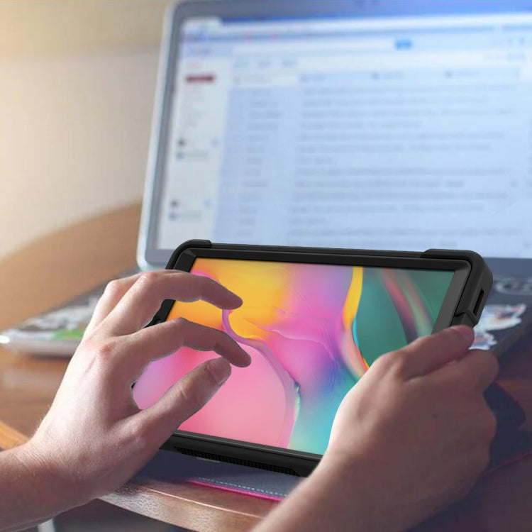 For Samsung Galaxy Tab A 10.1 (2019) Silicone + PC Shockproof Protective Case with Holder(Black) - Tab A 10.1 (2019) T510 / T515 by PMC TechLife | Online Shopping South Africa | PMC TechLife | Buy Now Pay Later Mobicred