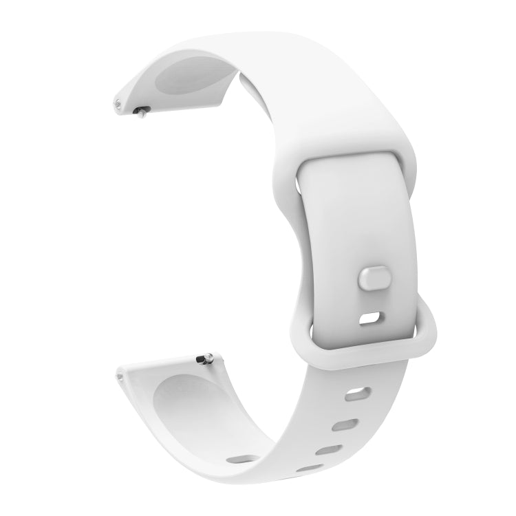 20mm For Amazfit GTS4 / GTS4 mini / GTS3 Universal Inner Back Buckle Perforation Silicone Watch Band(White) - Watch Bands by MIJOBS | Online Shopping South Africa | PMC TechLife | Buy Now Pay Later Mobicred