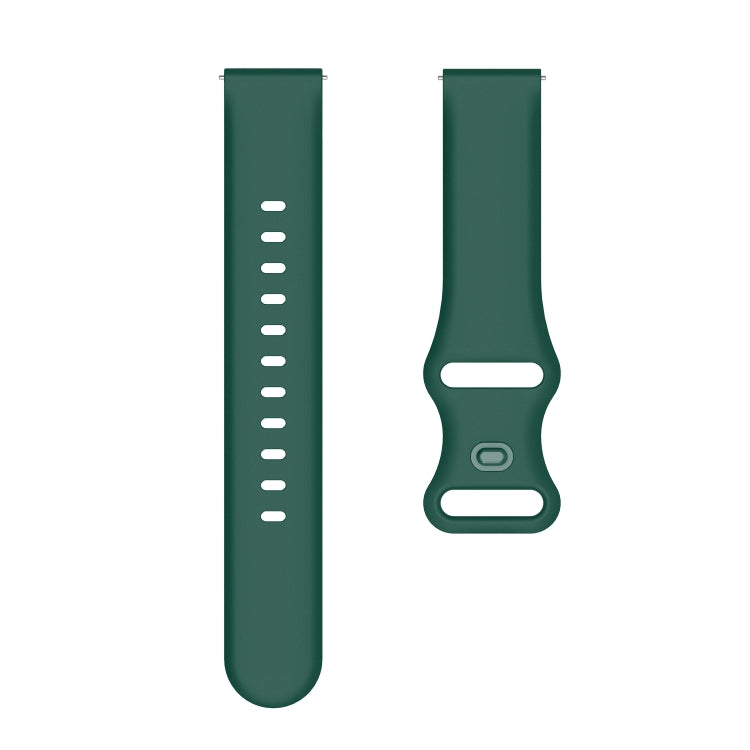 20mm For Amazfit GTS4 / GTS4 mini / GTS3 Universal Inner Back Buckle Perforation Silicone Watch Band(Army Green) - Watch Bands by MIJOBS | Online Shopping South Africa | PMC TechLife | Buy Now Pay Later Mobicred
