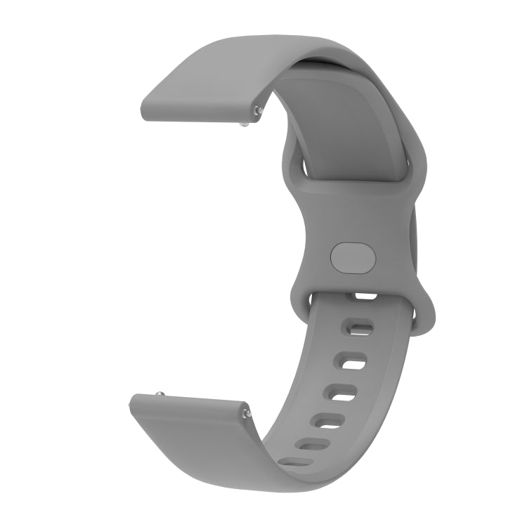 22mm For Xiaomi Haylou RT RS3 LS04 / LS05S Universal Inner Back Buckle Perforation Silicone Watch Band(Grey) - Watch Bands by MIJOBS | Online Shopping South Africa | PMC TechLife | Buy Now Pay Later Mobicred