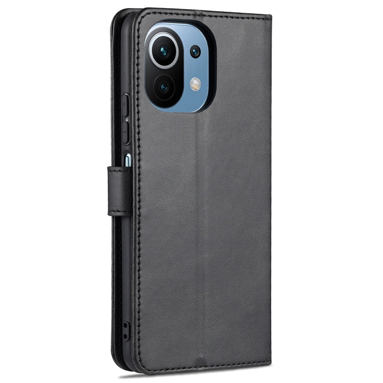 For Xiaomi Mi 11 Lite AZNS Skin Feel Calf Texture Horizontal Flip Leather Case with Card Slots & Holder & Wallet(Black) - Xiaomi Cases by AZNS | Online Shopping South Africa | PMC TechLife | Buy Now Pay Later Mobicred