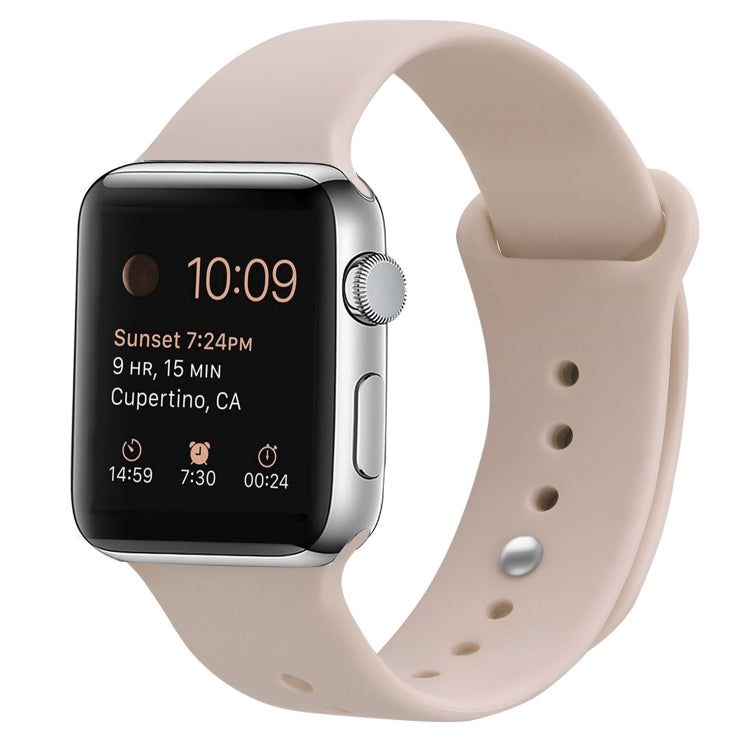 Silicone Watch Band For Apple Watch Series 9&8&7 41mm / SE 3&SE 2&6&SE&5&4 40mm / 3&2&1 38mm(Pink Sand) - Watch Bands by PMC TechLife | Online Shopping South Africa | PMC TechLife | Buy Now Pay Later Mobicred
