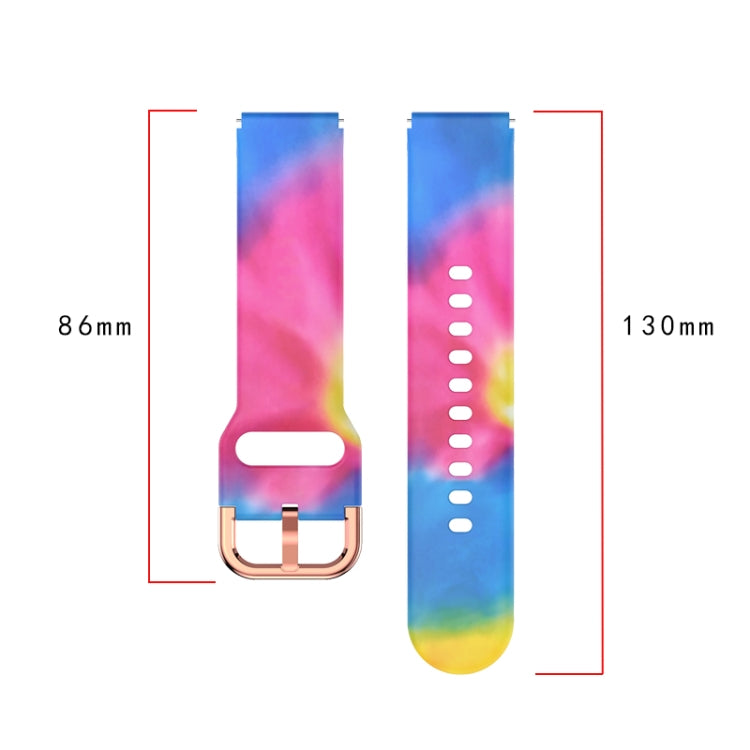 For Xiaomi Haylou LS01 Silicone Printing Watch Band(Blue Pink Rose) - Watch Bands by MIJOBS | Online Shopping South Africa | PMC TechLife | Buy Now Pay Later Mobicred