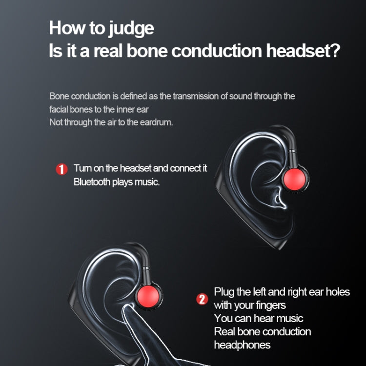 M-618 Bone Conduction Hanging Ear Stereo Bluetooth Headset(Black) - Bluetooth Earphone by PMC TechLife | Online Shopping South Africa | PMC TechLife
