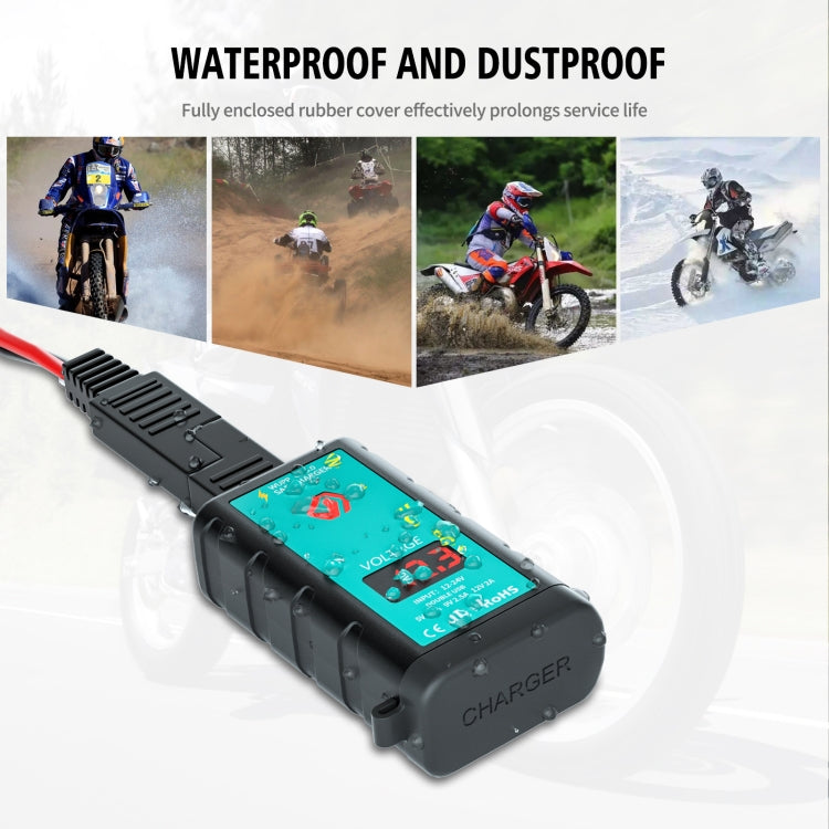 WUPP ZH-1422A2 DC12-24V Motorcycle Square Dual USB Fast Charging Charger with Switch + Voltmeter + Integrated SAE Socket + 1m SAE Socket Cable - Battery Charger by WUPP | Online Shopping South Africa | PMC TechLife | Buy Now Pay Later Mobicred
