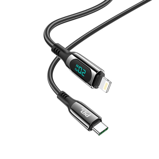 hoco S51 8 Pin PD Digital Display Charging Data Cable, Length: 1.2m(Black) - Normal Style Cable by hoco | Online Shopping South Africa | PMC Jewellery