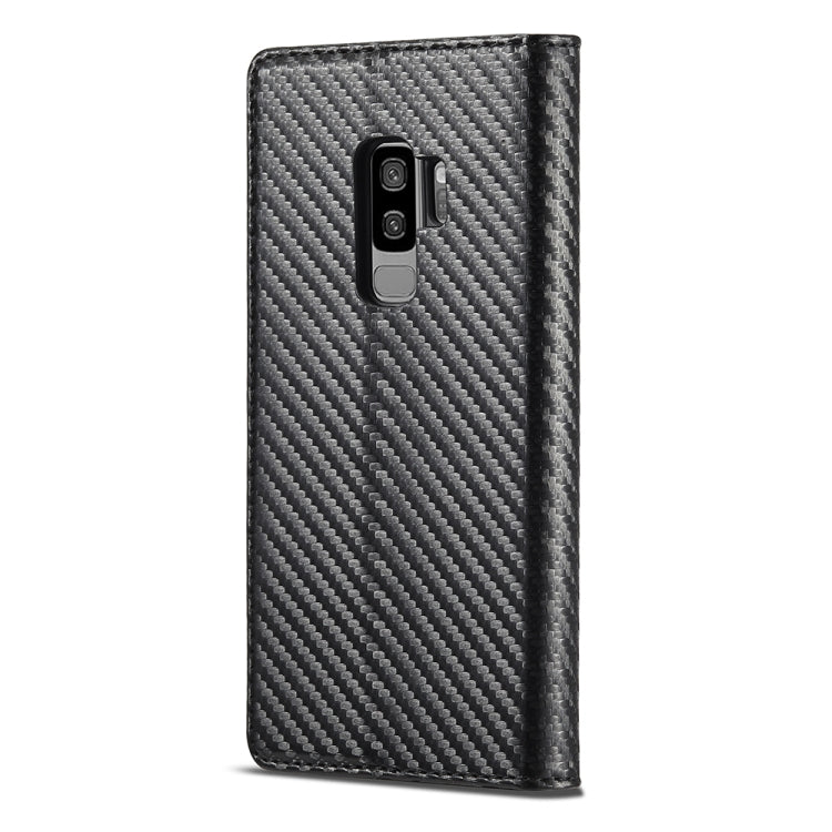 LC.IMEEKE Carbon Fiber PU + TPU Horizontal Flip Leather Case with Holder & Card Slot & Wallet For Samsung Galaxy S9+(Vertical Black) - free shipping - PMC TechLife - Order now!