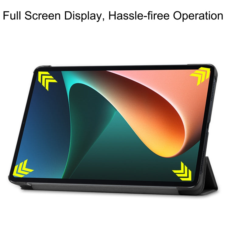For Xiaomi Pad 5 Custer Texture Horizontal Flip Leather Case with Three-folding Holder & Sleep / Wake-up Function(Black) - free shipping - PMC TechLife - Order now!