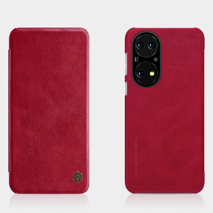 For Huawei P50 NILLKIN QIN Series Crazy Horse Texture Horizontal Flip Leather Case with Card Slot(Red) - Huawei Cases by NILLKIN | Online Shopping South Africa | PMC Jewellery