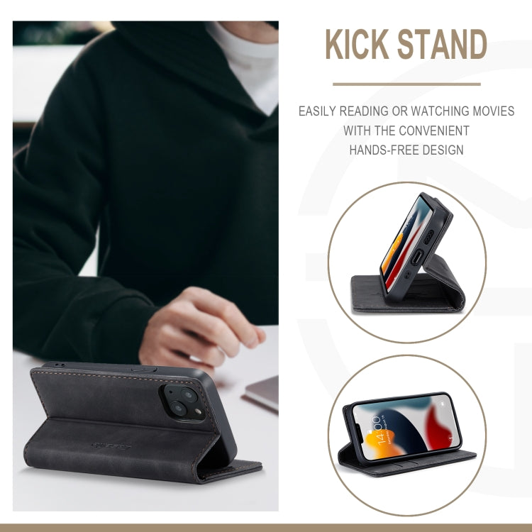 For iPhone 13 mini CaseMe-013 Multifunctional Retro Frosted Horizontal Flip Leather Case with Card Slot & Holder & Wallet (Black) - free shipping - PMC TechLife - Order now!