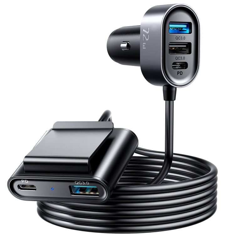 JOYROOM JR-CL05 72W 2 PD USB-C / Type-C + 3 QC 3.0 USB Fast Car Charger(Black) - Car Charger by JOYROOM | Online Shopping South Africa | PMC Jewellery