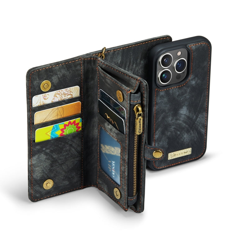 For iPhone 13 Pro Max CaseMe-008 Detachable Multifunctional Horizontal Flip Leather Case with Card Slot & Holder & Zipper Wallet & Photo Frame (Black) - iPhone 13 Pro Max Cases by CaseMe | Online Shopping South Africa | PMC TechLife | Buy Now Pay Later Mobicred