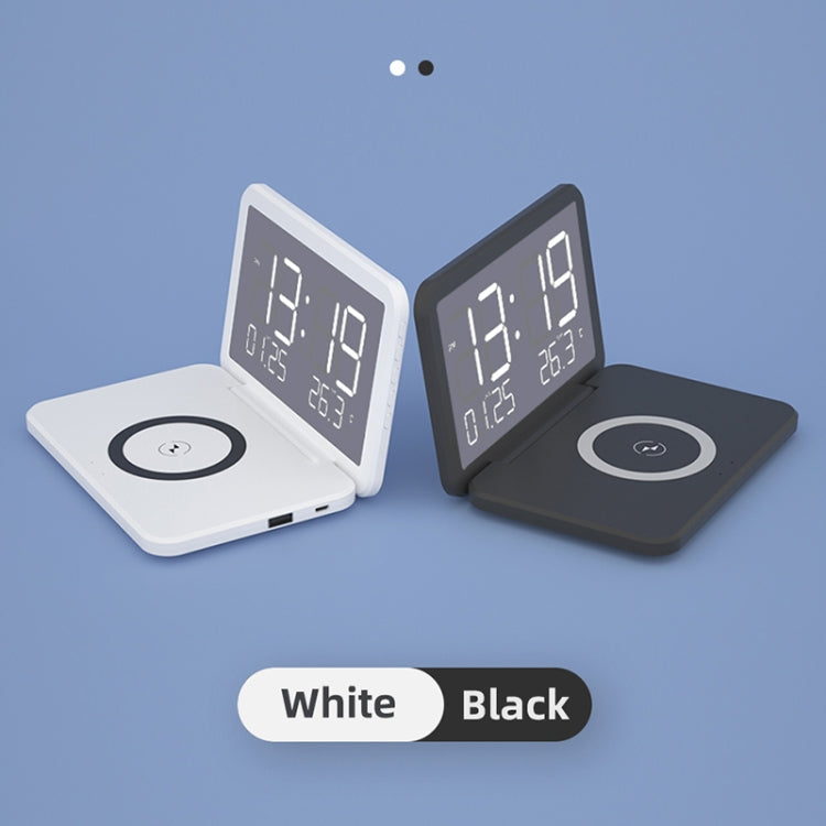 SY-118 15W Foldable Mirror Surface Perpetual Desk Calendar Clock Wireless Charger with Alarm Clock & Three-level Brightness Adjustable Function(Black) - Wireless Charger by PMC TechLife | Online Shopping South Africa | PMC TechLife
