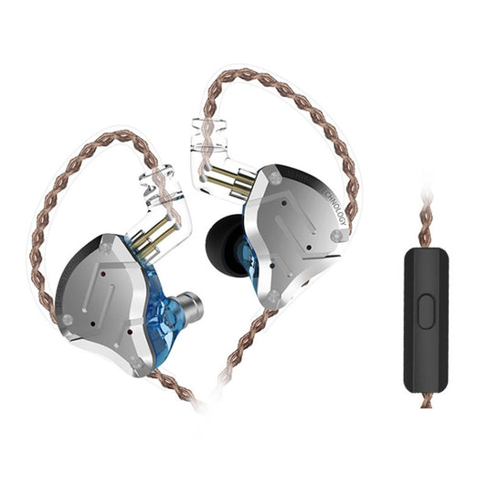 KZ ZS10 Pro 10-unit Ring Iron Gaming In-ear Wired Earphone, Mic Version(Blue) - In Ear Wired Earphone by KZ | Online Shopping South Africa | PMC Jewellery