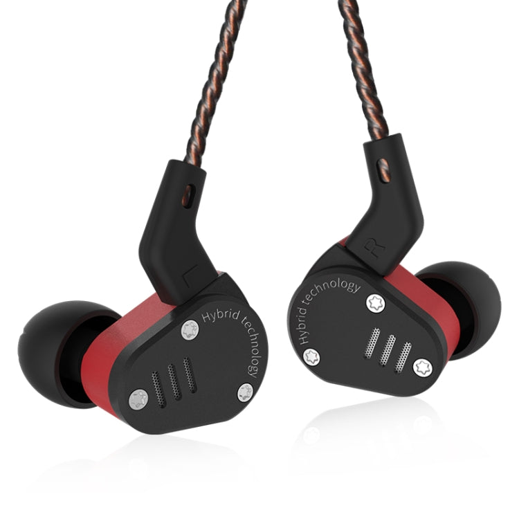 KZ ZSA Ring Iron Hybrid Drive Sport In-ear Wired Earphone, Standard Version(Black Red) - free shipping - PMC TechLife - Order now!