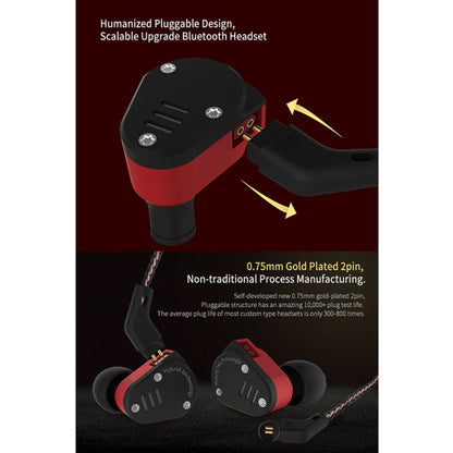 KZ ZSA Ring Iron Hybrid Drive Sport In-ear Wired Earphone, Standard Version(Black Red) - In Ear Wired Earphone by KZ | Online Shopping South Africa | PMC Jewellery