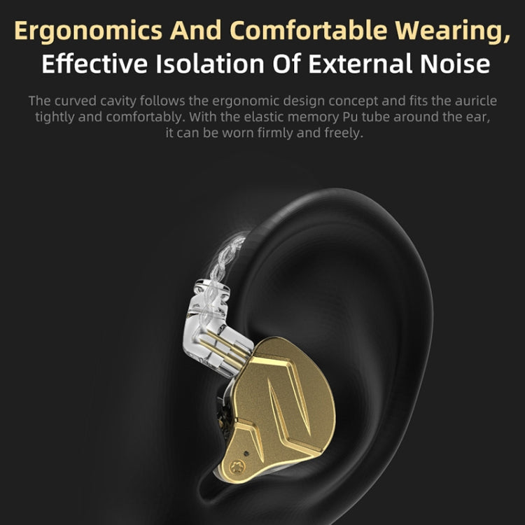 KZ ZSN Pro X Ring Iron Hybrid Drive Metal In-ear Wired Earphone, Mic Version(Gold) - free shipping - PMC TechLife - Order now!
