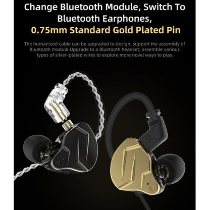KZ ZSN Pro X Ring Iron Hybrid Drive Metal In-ear Wired Earphone, Mic Version(Black) - In Ear Wired Earphone by KZ | Online Shopping South Africa | PMC Jewellery