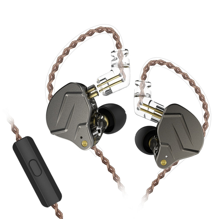 KZ ZSN Pro Ring Iron Hybrid Drive Metal In-ear Wired Earphone, Mic Version(Grey) - In Ear Wired Earphone by KZ | Online Shopping South Africa | PMC TechLife | Buy Now Pay Later Mobicred