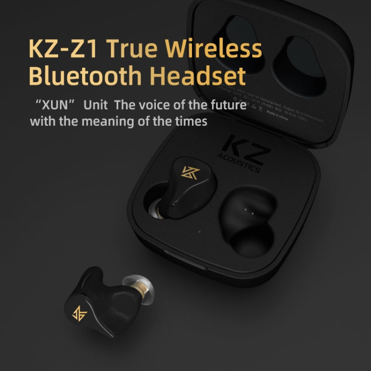 KZ Z1 1DD Dynamic True Wireless Bluetooth 5.0 Sports In-ear Earphone(Black) - In Ear Wired Earphone by KZ | Online Shopping South Africa | PMC Jewellery