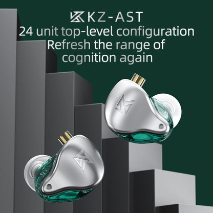 KZ AST 24-unit Balance Armature Monitor HiFi In-Ear Wired Earphone With Mic(Green) - In Ear Wired Earphone by KZ | Online Shopping South Africa | PMC Jewellery