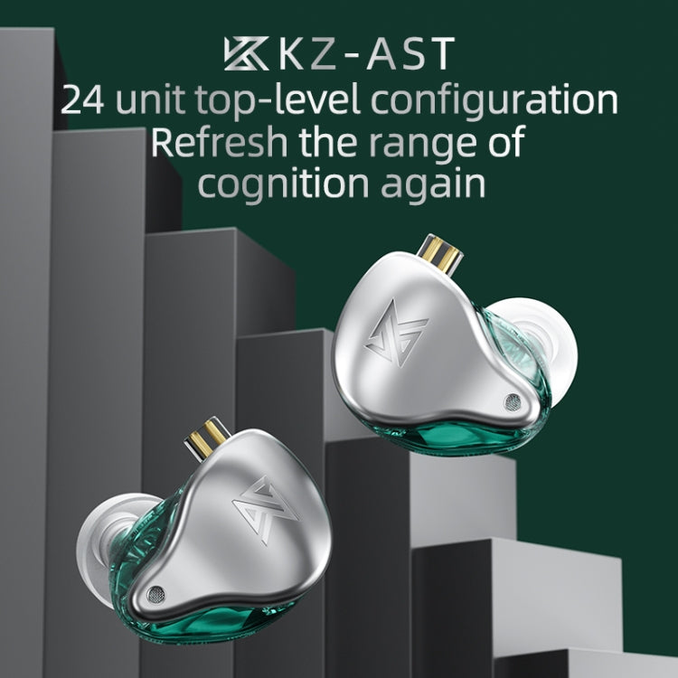 KZ AST 24-unit Balance Armature Monitor HiFi In-Ear Wired Earphone With Mic(Silver) - In Ear Wired Earphone by KZ | Online Shopping South Africa | PMC Jewellery