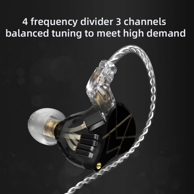 KZ ASX 20-unit Balance Armature Monitor HiFi In-Ear Wired Earphone No Mic(Black) - free shipping - PMC TechLife - Order now!