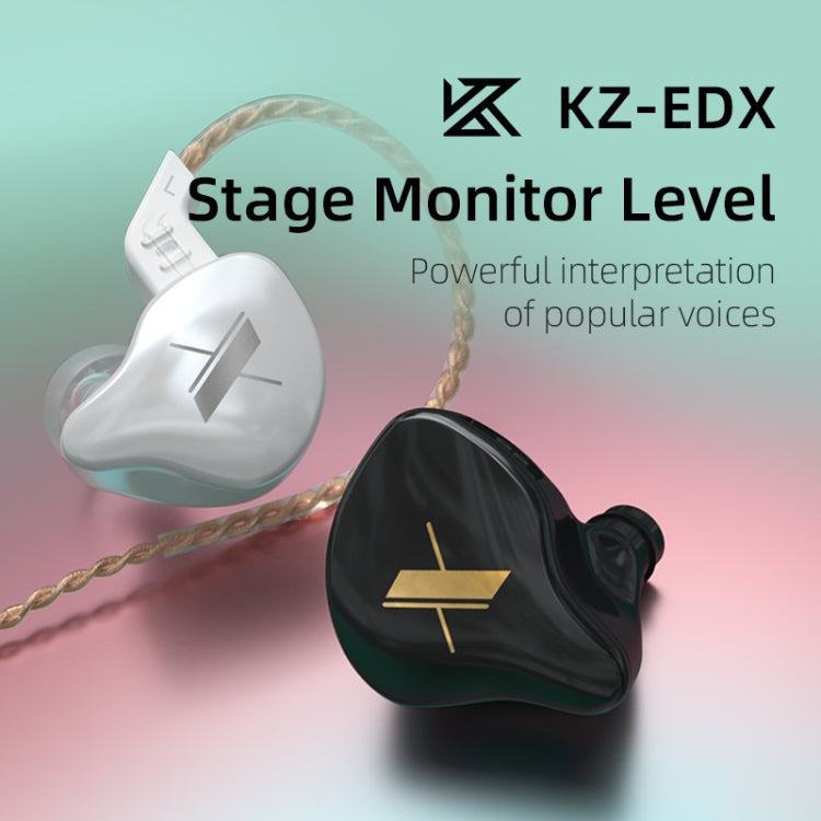 KZ EDX Dynamic Monitor HiFi In-Ear Wired Earphone No Mic(Black) - In Ear Wired Earphone by KZ | Online Shopping South Africa | PMC TechLife | Buy Now Pay Later Mobicred