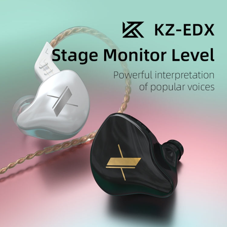 KZ EDX Dynamic Monitor HiFi In-Ear Wired Earphone No Mic(Black) - In Ear Wired Earphone by KZ | Online Shopping South Africa | PMC Jewellery