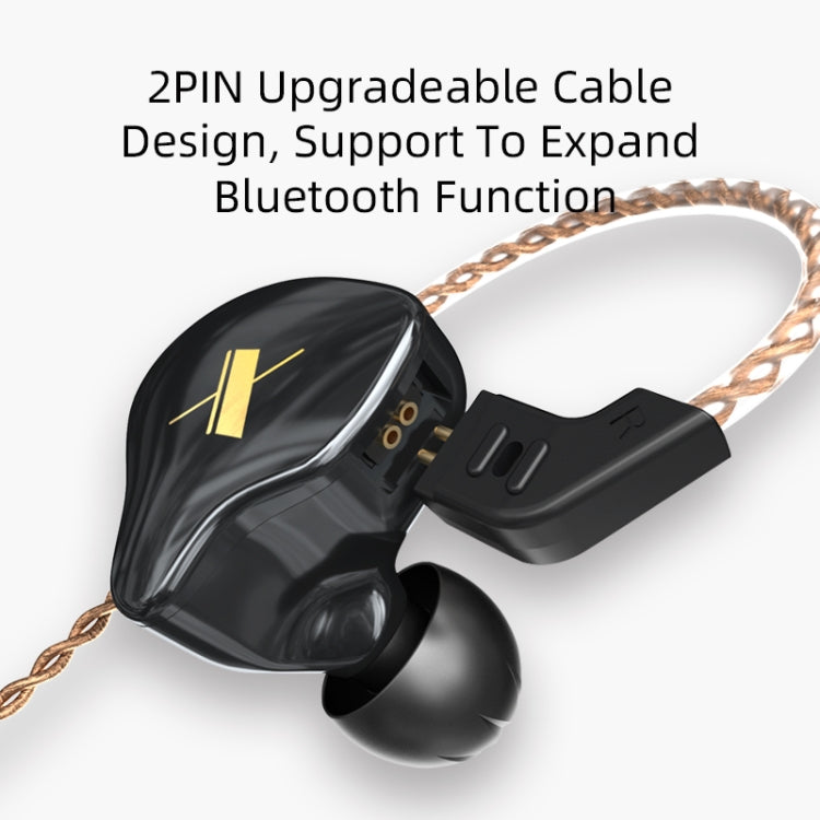 KZ EDX Dynamic Monitor HiFi In-Ear Wired Earphone With Mic(Black) - In Ear Wired Earphone by KZ | Online Shopping South Africa | PMC TechLife | Buy Now Pay Later Mobicred