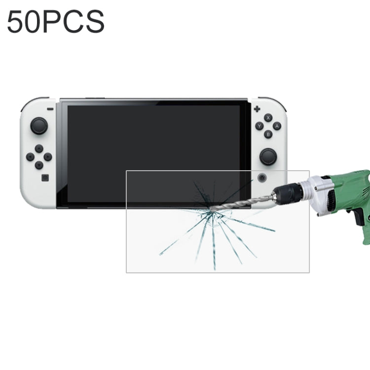For Nintendo Switch OLED 50 PCS 0.26mm 9H 2.5D Tempered Glass Film - Tempered Glass by PMC TechLife | Online Shopping South Africa | PMC TechLife