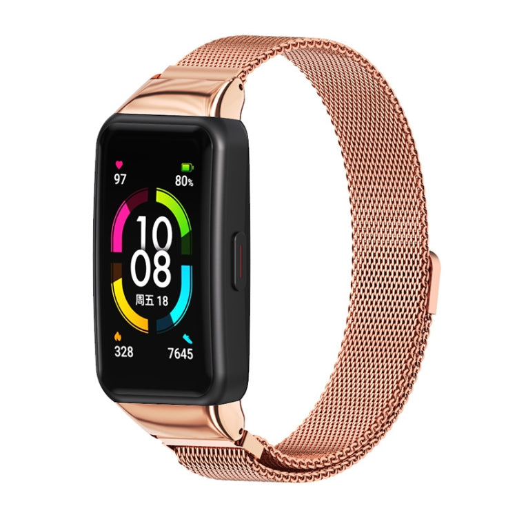 For Huawei Band 6 / Honor Band 6 / 7 MIJOBS Milan Stainless Steel Magnetic Watch Band(Rose Gold) - free shipping - PMC TechLife - Order now!
