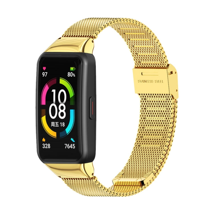 For Huawei Band 6 / Honor Band 6 / 7 MIJOBS Milan Stainless Steel Watch Band(Gold) - Watch Bands by MIJOBS | Online Shopping South Africa | PMC TechLife | Buy Now Pay Later Mobicred