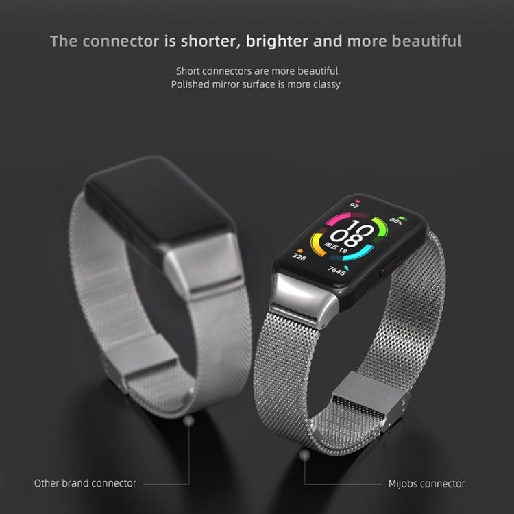 For Huawei Band 6 / Honor Band 6 / 7 MIJOBS Milan Stainless Steel Watch Band(Gold) - Watch Bands by MIJOBS | Online Shopping South Africa | PMC TechLife | Buy Now Pay Later Mobicred