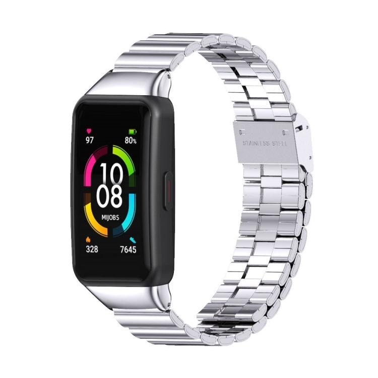 For Huawei Band 6 / Honor Band 6 / 7 MIJOBS Bamboo Joint Stainless Steel Metal Buckle Watch Band(Silver) - free shipping - PMC TechLife - Order now!