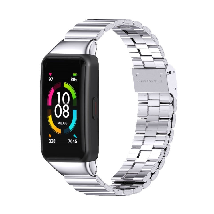 For Huawei Band 6 / Honor Band 6 / 7 MIJOBS Bamboo Joint Stainless Steel Metal Buckle Watch Band(Silver) - free shipping - PMC TechLife - Order now!