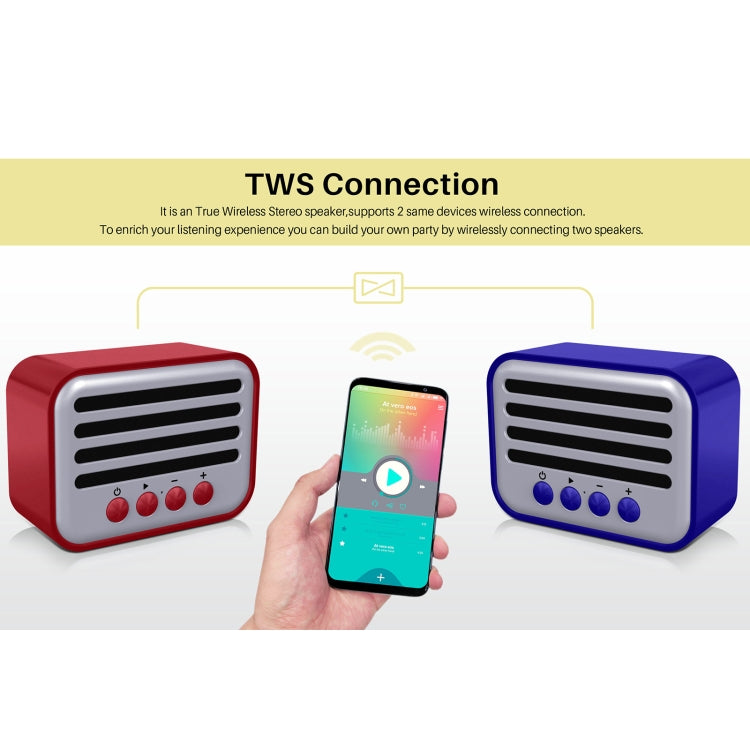 New Rixing NR-102 Mini TWS Bluetooth Speaker(Blue) - Desktop Speaker by NewRixing | Online Shopping South Africa | PMC TechLife | Buy Now Pay Later Mobicred