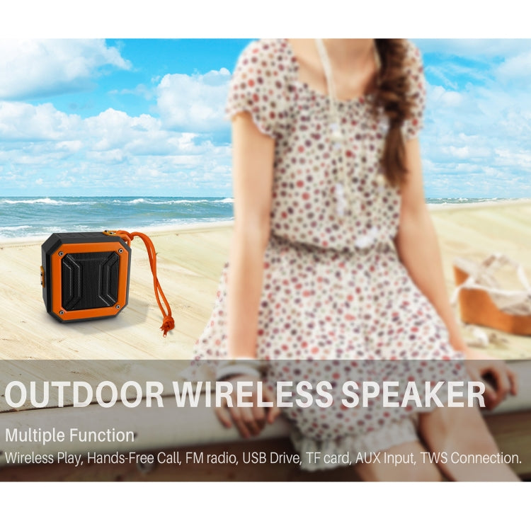 New Rixing NR-103 Mini TWS Bluetooth Speaker with Lanyard(Orange) - Mini Speaker by New Rixing | Online Shopping South Africa | PMC Jewellery