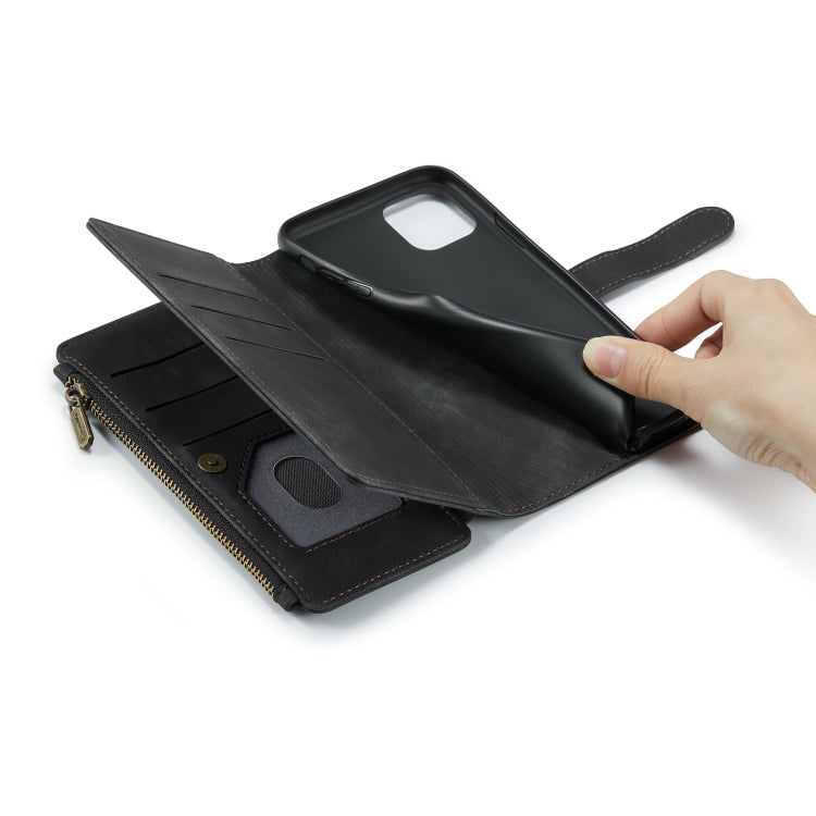For iPhone 11 CaseMe-C30 PU + TPU Multifunctional Horizontal Flip Leather Case with Holder & Card Slot & Wallet & Zipper Pocket (Black) - iPhone 11 Cases by CaseMe | Online Shopping South Africa | PMC TechLife | Buy Now Pay Later Mobicred