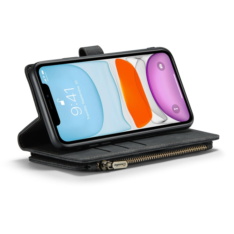 For iPhone 11 CaseMe-C30 PU + TPU Multifunctional Horizontal Flip Leather Case with Holder & Card Slot & Wallet & Zipper Pocket (Black) - iPhone 11 Cases by CaseMe | Online Shopping South Africa | PMC TechLife | Buy Now Pay Later Mobicred
