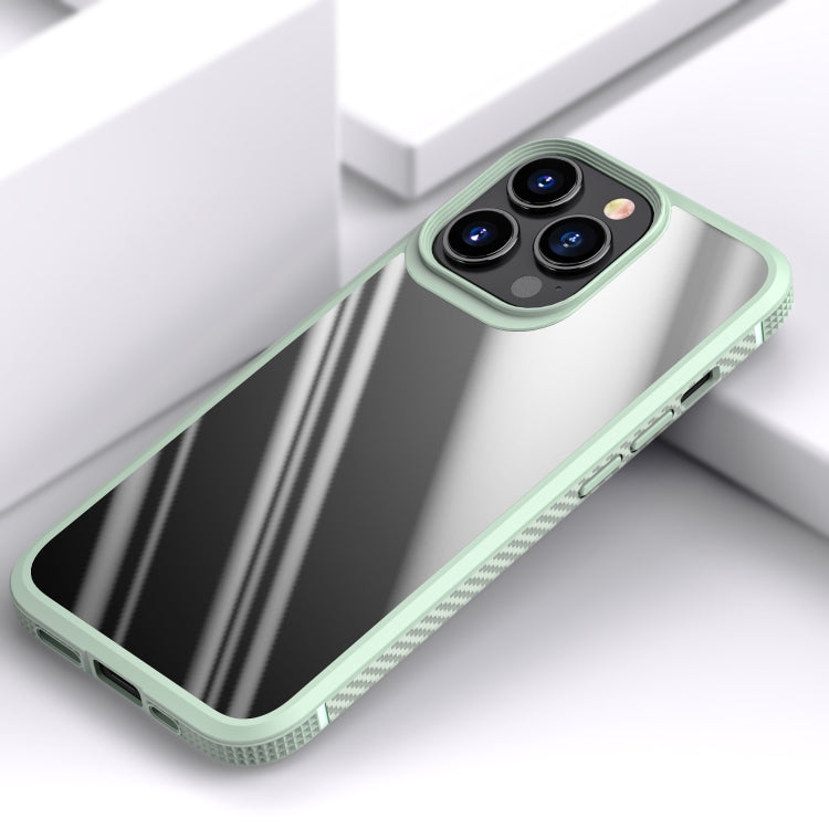 For iPhone 13 Pro Max MG Series Carbon Fiber TPU + Clear PC Four-corner Airbag Shockproof Case (Green) - iPhone 13 Pro Max Cases by PMC TechLife | Online Shopping South Africa | PMC TechLife | Buy Now Pay Later Mobicred